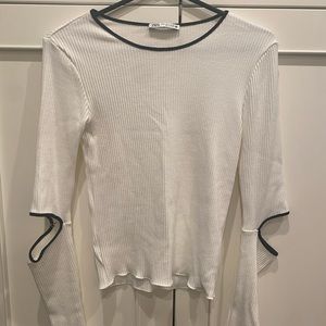 ZARA ribbed top- open elbow great fit-small holiday ready